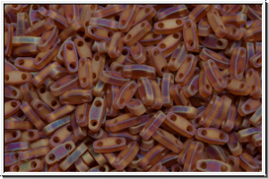 QTL-0134fr, MIYUKI Quarter Tila Beads, amber, dk., trans., matte, AB, 5g