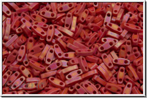 QTL-0408fr, MIYUKI Quarter Tila Beads, red, dk., op., matte, AB, 5g