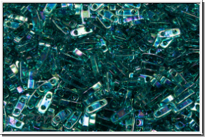 QTL-2458, MIYUKI Quarter Tila Beads, teal, trans., AB, 5g