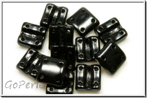 4-Loch-FixerBeads, vertikal, 8x8mm, black, op., 12 Stk.