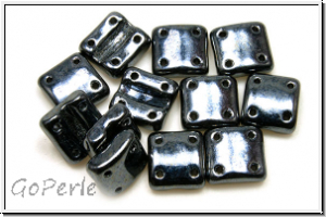 4-Loch-FixerBeads, vertikal, 8x8mm, hematite, met., 12 Stk.