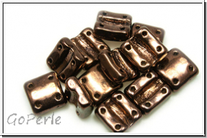 4-Loch-FixerBeads, vertikal, 8x8mm, bronze, dk., met., 12 Stk.