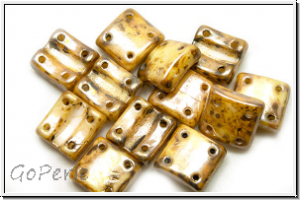 4-Loch-FixerBeads, vertikal, 8x8mm, white, op., rembrandt, 12 Stk.