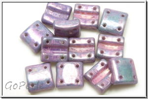 4-Loch-FixerBeads, vertikal, 8x8mm, white, op., nebula, 12 Stk.