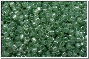 DB1484, MIYUKI Delica, 11/0, green, lt. moss, trans., luster, 5g