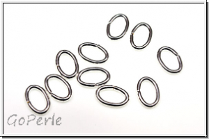 Biegeringe, oval, 9,5x6x1,2mm, silberfb., Metall, 10 Stk.