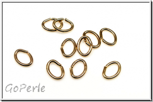 Biegeringe, oval, 7x5x1,0mm, goldfb., Metall, 10 Stk.