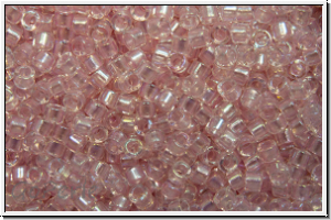 DB1673, MIYUKI Delica, 11/0, crystal, trans., pink pearl-ld., AB, 5g