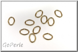 Biegeringe, oval, 6x4x0,7mm, goldfb., Metall, 10 Stk.