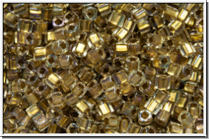 TCS-15-0262, TOHO Cubes, 1,5mm, crystal, trans., gold-ld., 5g