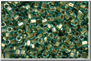 TCS-15-0990, TOHO Cubes, 1,5mm, aqua, trans., gold-ld., 5g