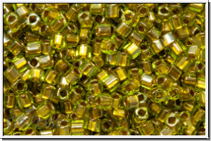 TCS-15-0991, TOHO Cubes, 1,5mm, peridot, trans., gold-ld., 5g