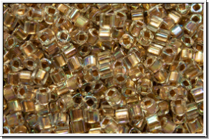 TCS-15-0994, TOHO Cubes, 1,5mm, crystal, trans., gold-ld., AB, 5g