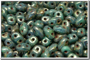 MiniDuo Beads, MATUBO, 2,5x4mm, turquoise, op., violet senegal, 5g