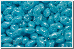 MiniDuo Beads, MATUBO, 2,5x4mm, aqua, op., luster, 5g