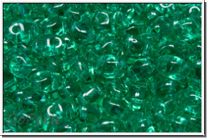 MiniDuo Beads, MATUBO, 2,5x4mm, emerald, lt., trans., 5g