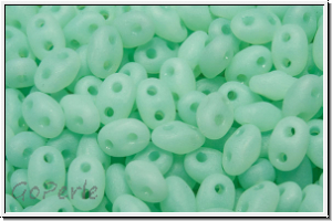 MiniDuo Beads, MATUBO, 2,5x4mm, turquoise, opal, matte, 5g