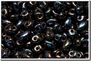 MiniDuo Beads, MATUBO, 2,5x4mm, black, op., nebula, 5g