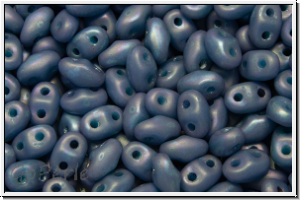 MiniDuo Beads, MATUBO, 2,5x4mm, aqua, op., nebula, matte, 5g