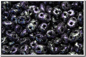 MiniDuo Beads, MATUBO, 2,5x4mm, black, op., violet, tweedy, 5g