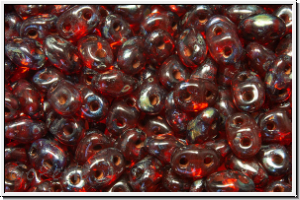 MiniDuo Beads, MATUBO, 2,5x4mm, hyacinth, trans., silver picasso, 5g