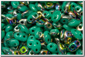 MiniDuo Beads, MATUBO, 2,5x4mm, turquoise, op., half vitrail, 5g