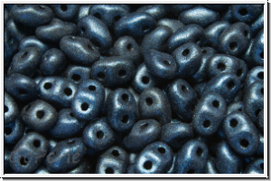 MiniDuo Beads, MATUBO, 2,5x4mm, blue, dk., met., suede, 5g