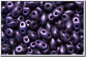 MiniDuo Beads, MATUBO, 2,5x4mm, purple, met., suede, 5g