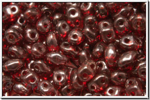 MiniDuo Beads, MATUBO, 2,5x4mm, siam, trans., vega luster, 5g