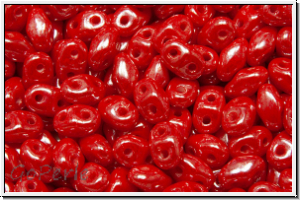 MiniDuo Beads, MATUBO, 2,5x4mm, red, op., luster, 5g