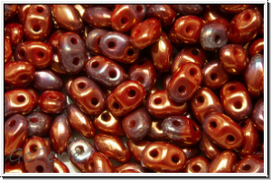 MiniDuo Beads, MATUBO, 2,5x4mm, red, op., vega luster, 5g