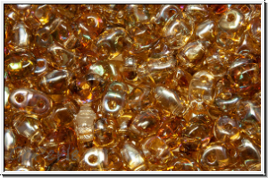 MiniDuo Beads, MATUBO, 2,5x4mm, crystal, trans., half celsian, 5g