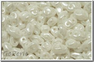 MiniDuo Beads, MATUBO, 2,5x4mm, white, op., luster, 5g