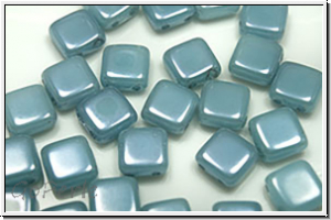 TILE-Beads, 6x6mm, blue, alabaster, 25 Stk.