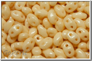 MiniDuo Beads, MATUBO, 2,5x4mm, white, op., champagne luster, 5g