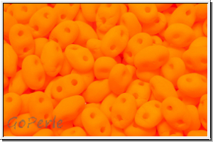 MiniDuo Beads, MATUBO, 2,5x4mm, white, alabaster, neon orange, matte, 5g