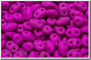 MiniDuo Beads, MATUBO, 2,5x4mm, white, alabaster, neon purple, matte, 5g