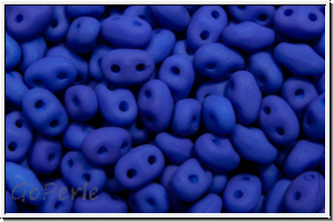 MiniDuo Beads, MATUBO, 2,5x4mm, white, alabaster, neon blue, matte, 5g