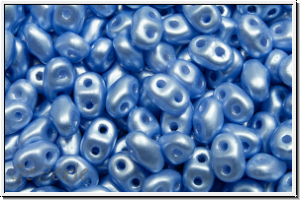 MiniDuo Beads, MATUBO, 2,5x4mm, white, alabaster, lt. sapphire pastel, 5g