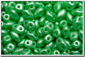 MiniDuo Beads, MATUBO, 2,5x4mm, white, alabaster, lt. green pastel, 5g