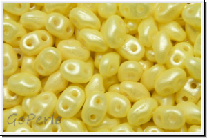 MiniDuo Beads, MATUBO, 2,5x4mm, white, alabaster, pearl shine yellow, 5g