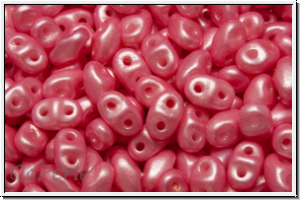 MiniDuo Beads, MATUBO, 2,5x4mm, white, alabaster, pearl shine baby pink, 5g