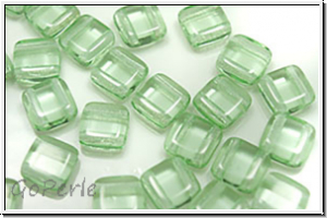 TILE-Beads, 6x6mm, peridot, trans., 25 Stk.