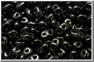 MiniDuo Beads, MATUBO, 2,5x4mm, black, op., 5g