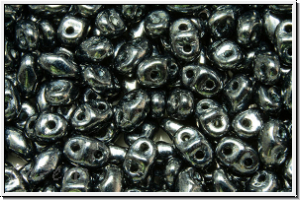 MiniDuo Beads, MATUBO, 2,5x4mm, hematite, met., 5g