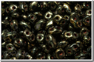 MiniDuo Beads, MATUBO, 2,5x4mm, black, op., violet senegal, 5g