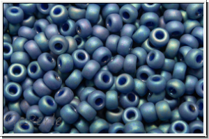 RR-11-4703, MIYUKI Rocailles, 11/0, blue, nebula, op., glaze, matte, AB, 10g