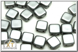 TILE-Beads, 6x6mm, white, alabaster, grey, 25 Stk.