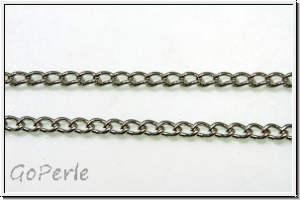 Gliederkette, Panzerkette, 2,5x1,8mm, antiksilberfb., Metall, 1m