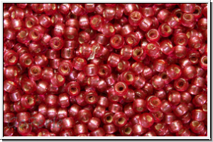 RR-15-4268, MIYUKI Rocailles, 15/0, raspberry (dyed), trans., silver-ld., duracoat, 5g